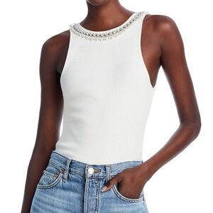 Alice + Olivia Kori Beaded Cotton Tank